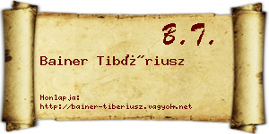 Bainer Tibériusz névjegykártya